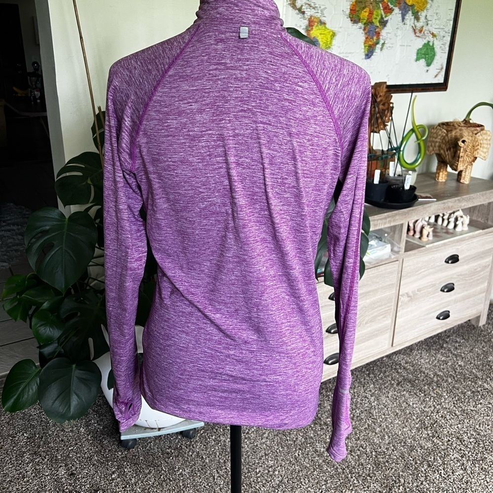Nike Women's Heathered Purple Long Sleeve Top - Picture 4 of 10